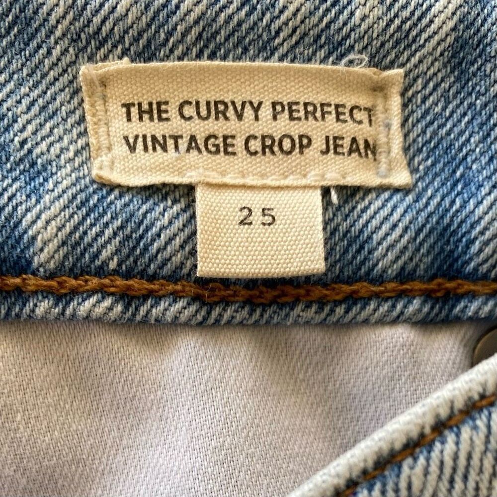 Madewell The Curvy Perfect Vintage Crop Light Wash Distressed Jean NWT Size 25 - Picture 4 of 6